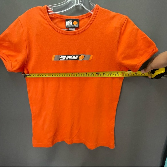Vintage y2k SPY OPTIC orange glitter t shirt - Picture 7 of 8